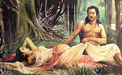 Lāvaṇakalambaka - 20 - Ūrvaśī and Purūrava; Somaprabhā and Guhacandra